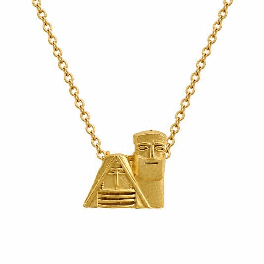Small "Tatik Papik" Necklace-Matte Gold