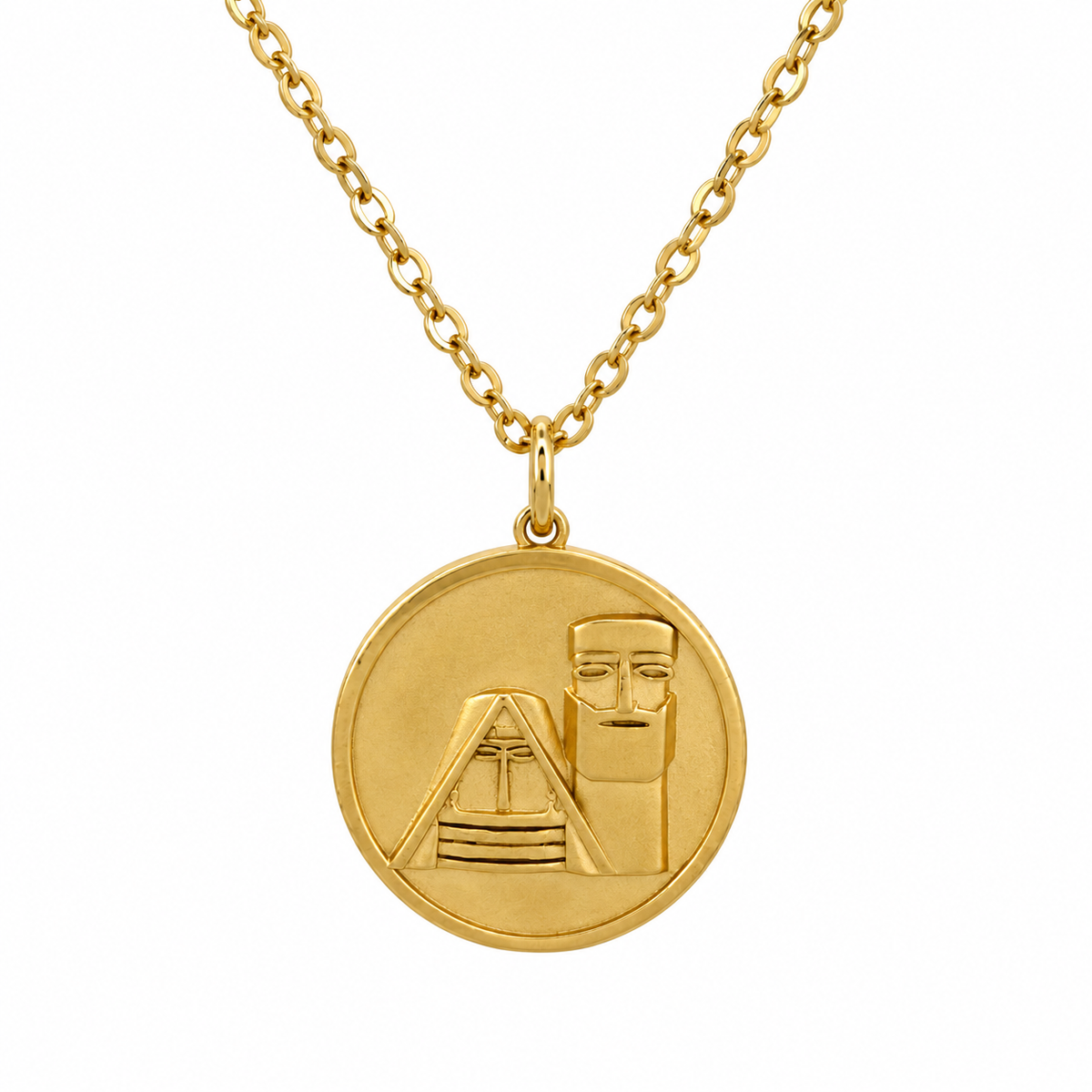 Medium "Tatik Papik" Coin Necklace-Matte Gold