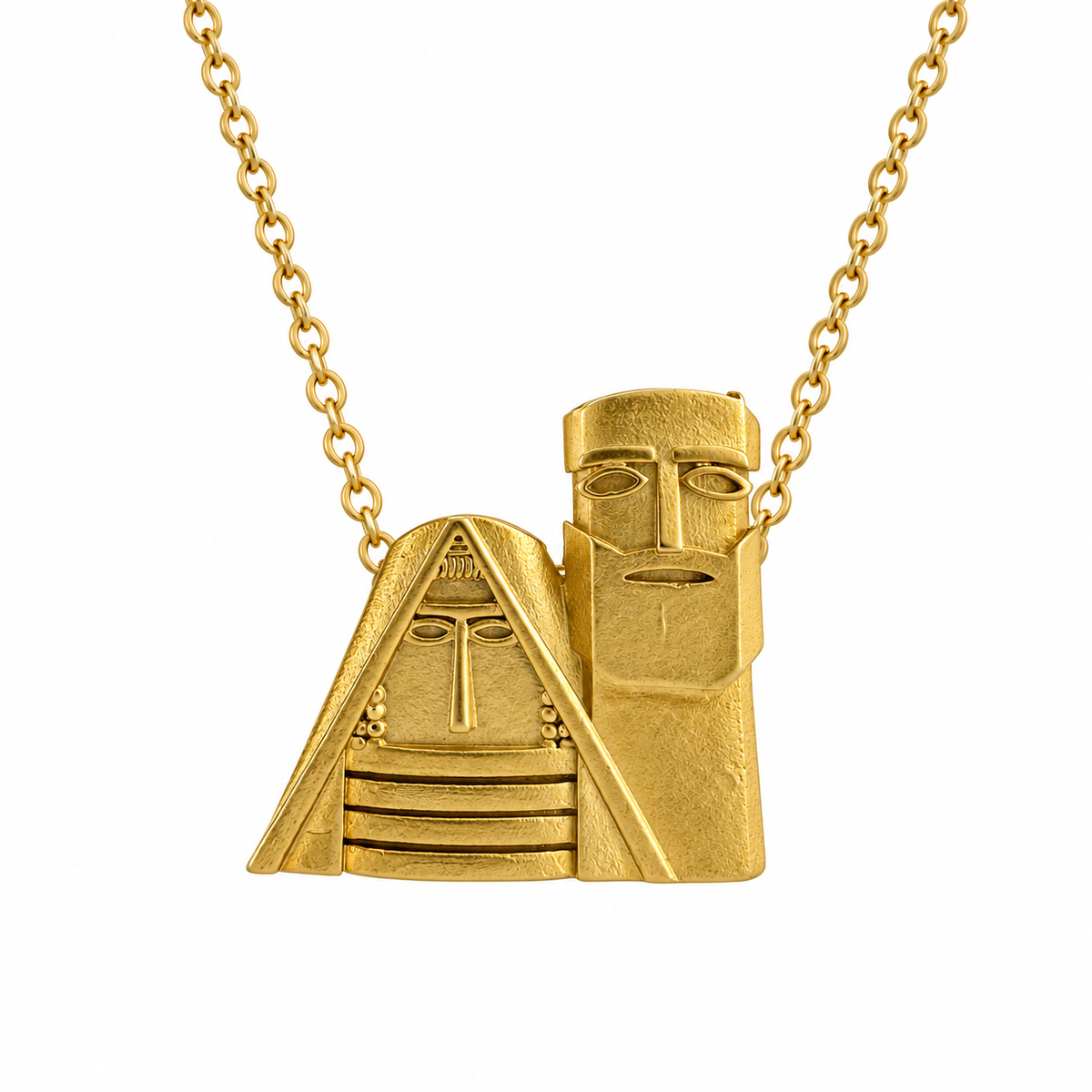 Large "Tatik Papik" Necklace-Matte Gold