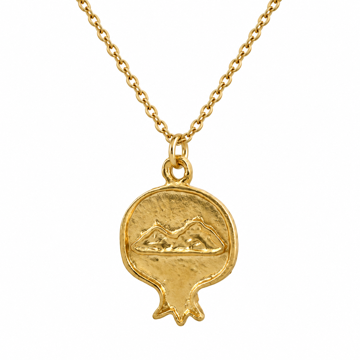 Ararat Pomegranate Necklace-Matte Gold