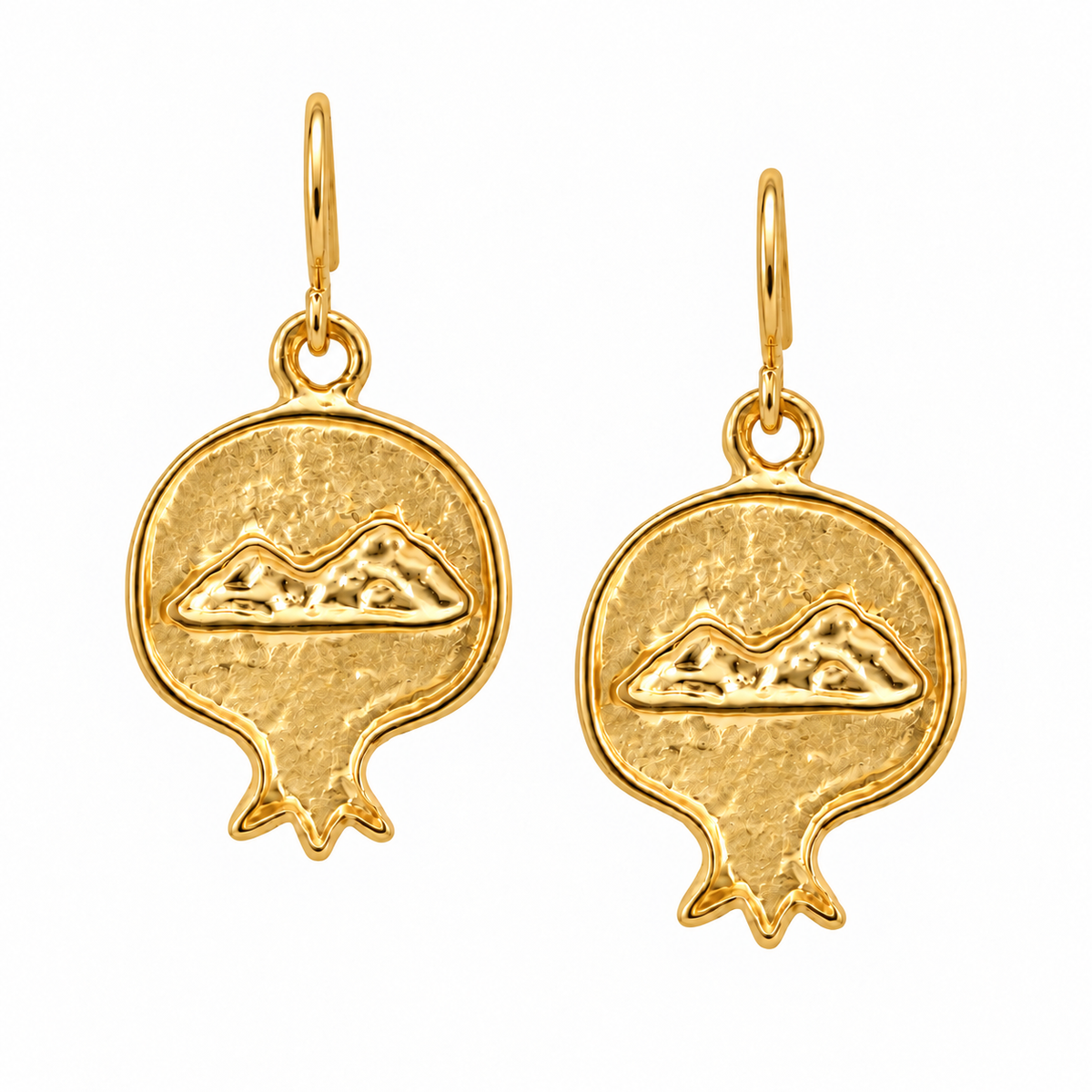 Ararat Pomegranate Earrings-Matte Gold