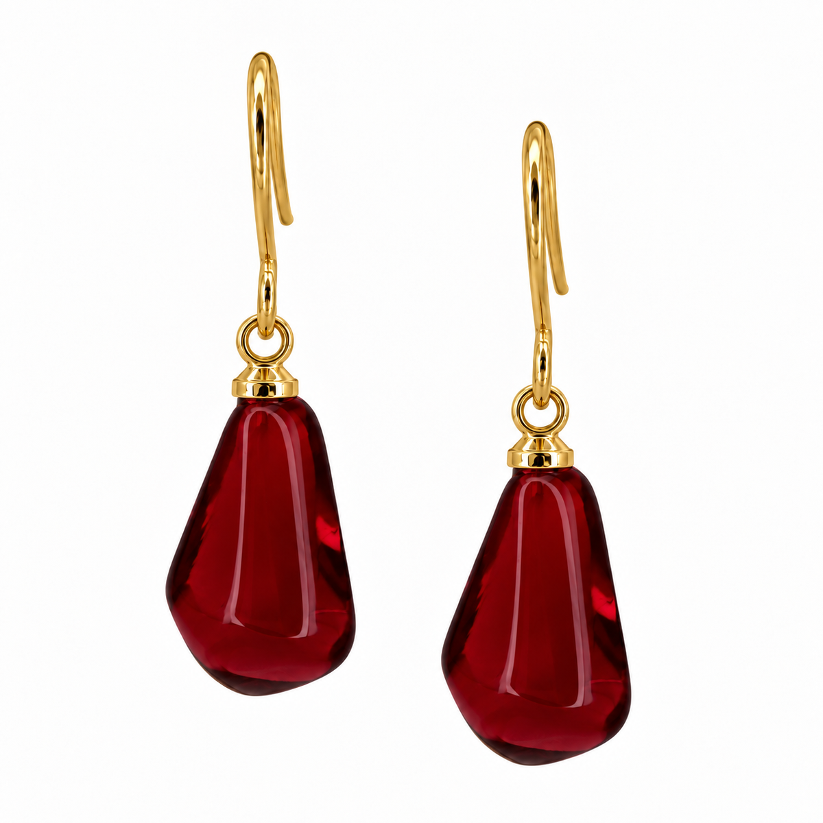 Aril Earrings-Dark Red