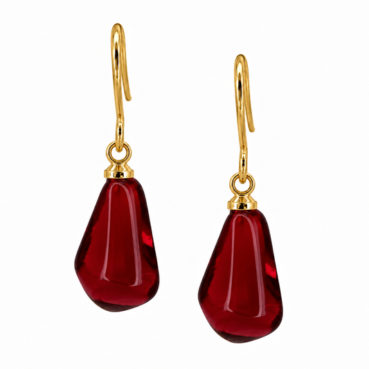 Aril Earrings-Dark Red
