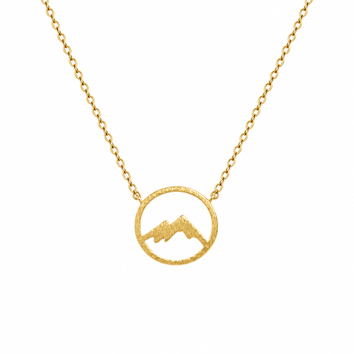 Circle Ararat Outline Necklace-Gold