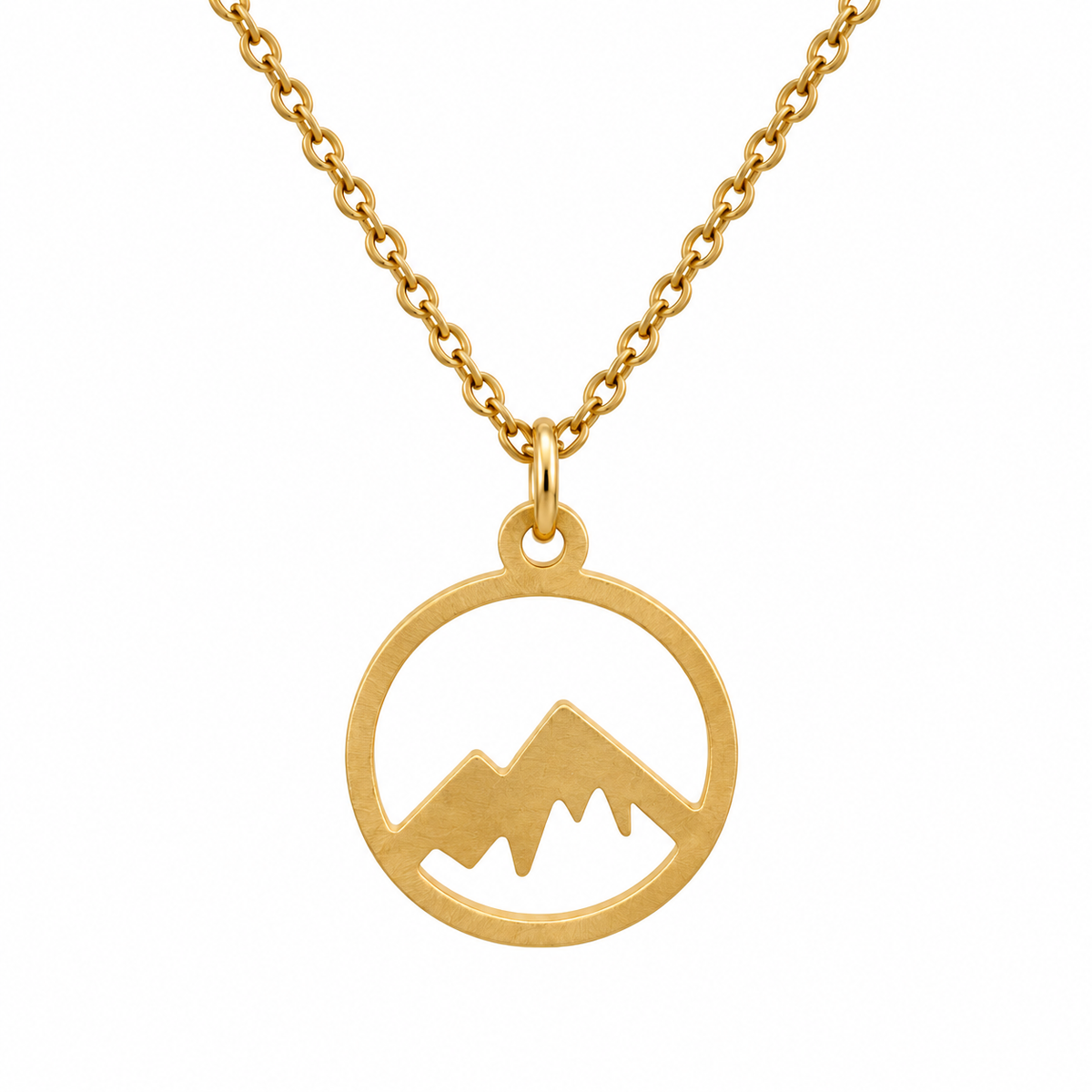 Ararat Mountainscape Outline Necklace-Gold