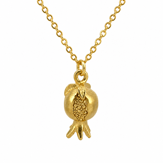 Pomegranate Necklace-Matte Gold