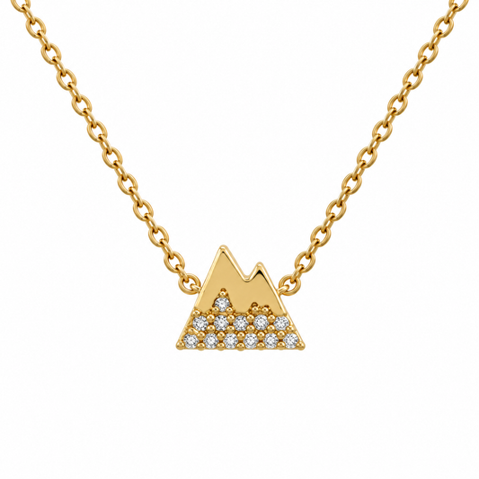 Ararat Mini Pave Mountainscape Necklace-Gold