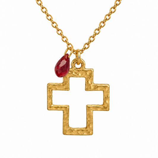 Aril & Cross Cluster Charm Necklace
