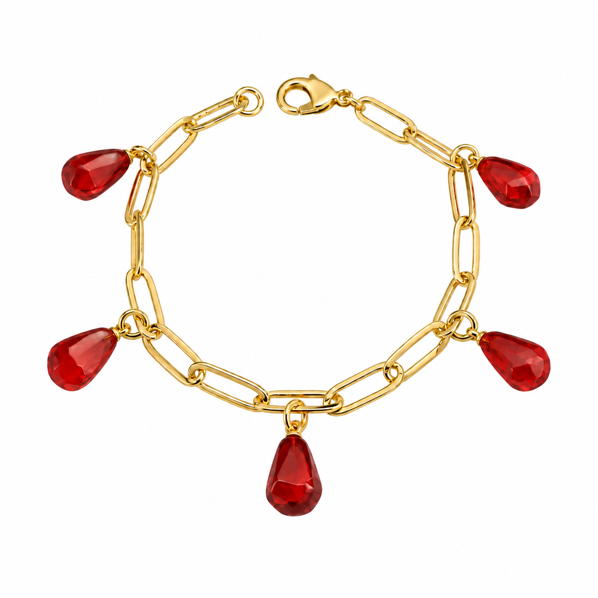 Noor Aril Paperclip Bracelet-Red
