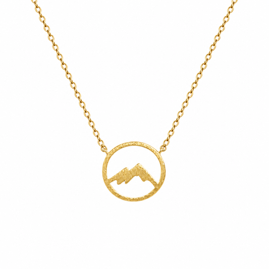 Circle Ararat Outline Necklace-Gold
