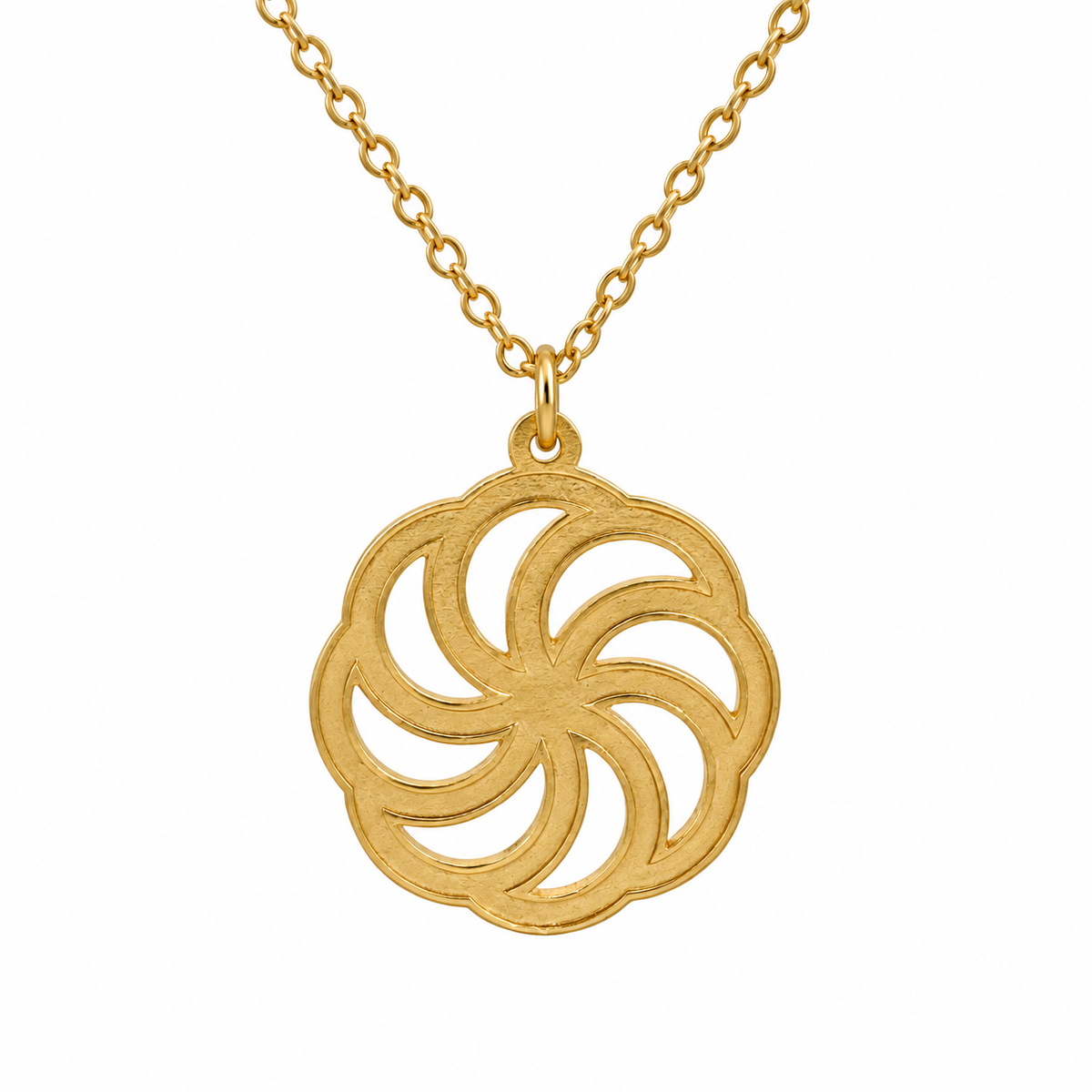 Flat Arevakhach Necklace-Matte Gold