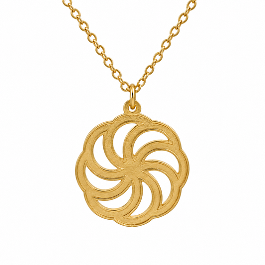 Flat Arevakhach Necklace-Matte Gold