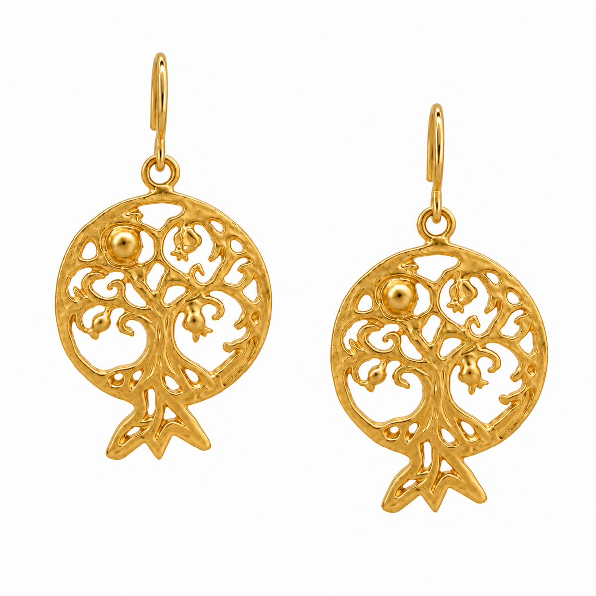 Noor Tree of Life Earrings-Matte Gold